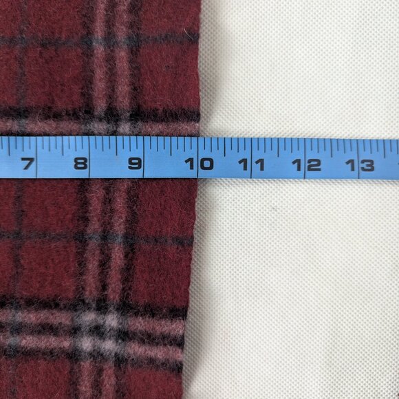 BURBERRY London Classic Nova Check Knit 100% Cashmere Neck Warmer Maroon SCARF - Picture 8 of 8